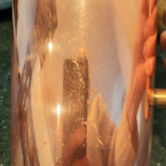 Vintage Solid Copper Pitcher, 7 1/2" Tall/4 1/2" Diameter - Picture 9 of 11